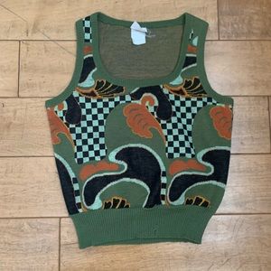 Vintage Bright Abstract Print Vest XS-S